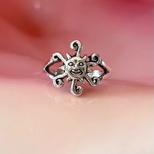 Sterling Silver Sun Midi Ring Toe Ring